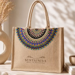 Hand Painted Mandala Tote Bag
