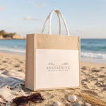Jute Beach Bag Combi