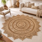 Round Hand Made jute mat