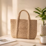 Braided jute market basket